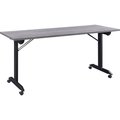 Lorell 63 x 23 in. Mobile Folding Training Table - Weathered Charcoal LLR60736